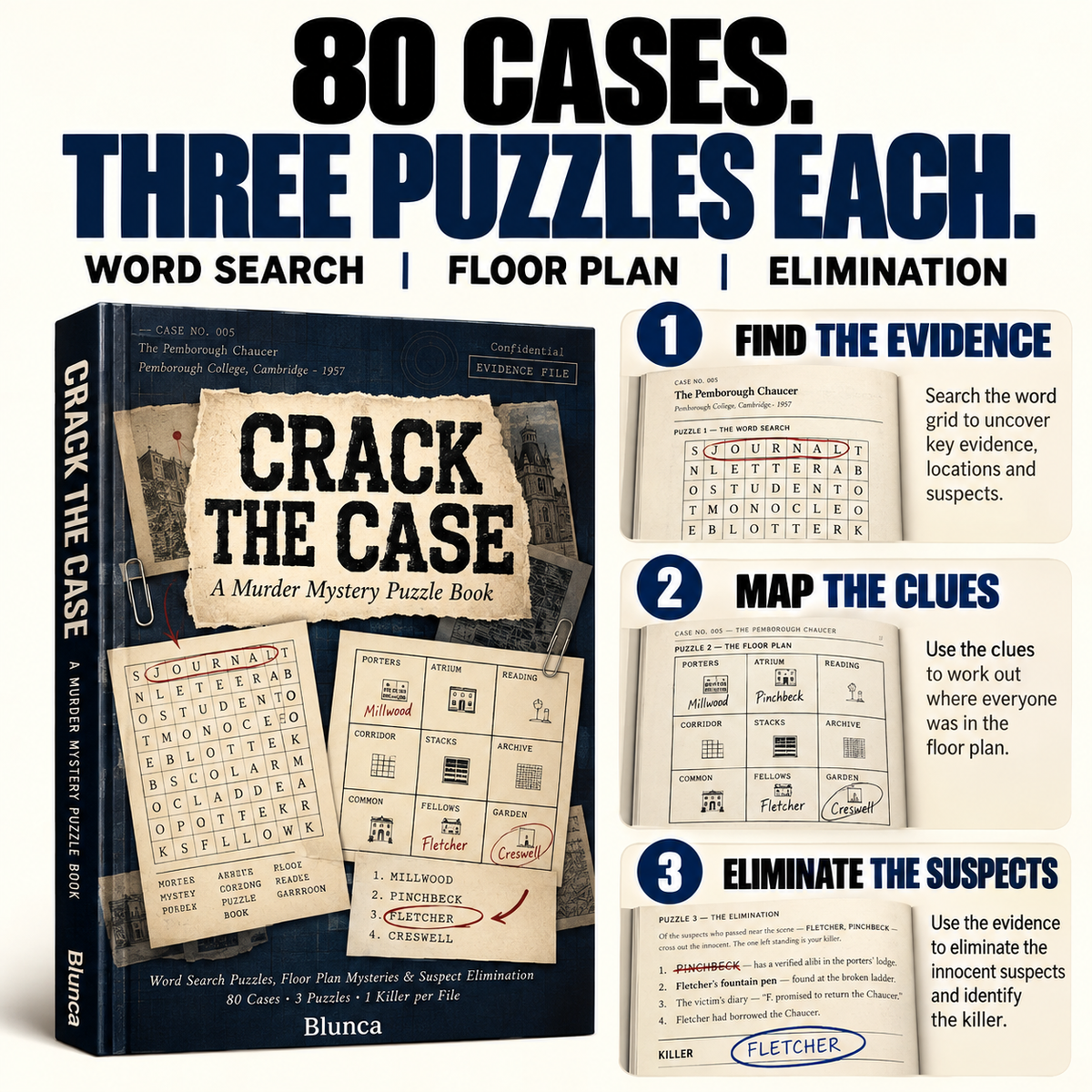 Crack the Case – 80 Murder Mystery Puzzles