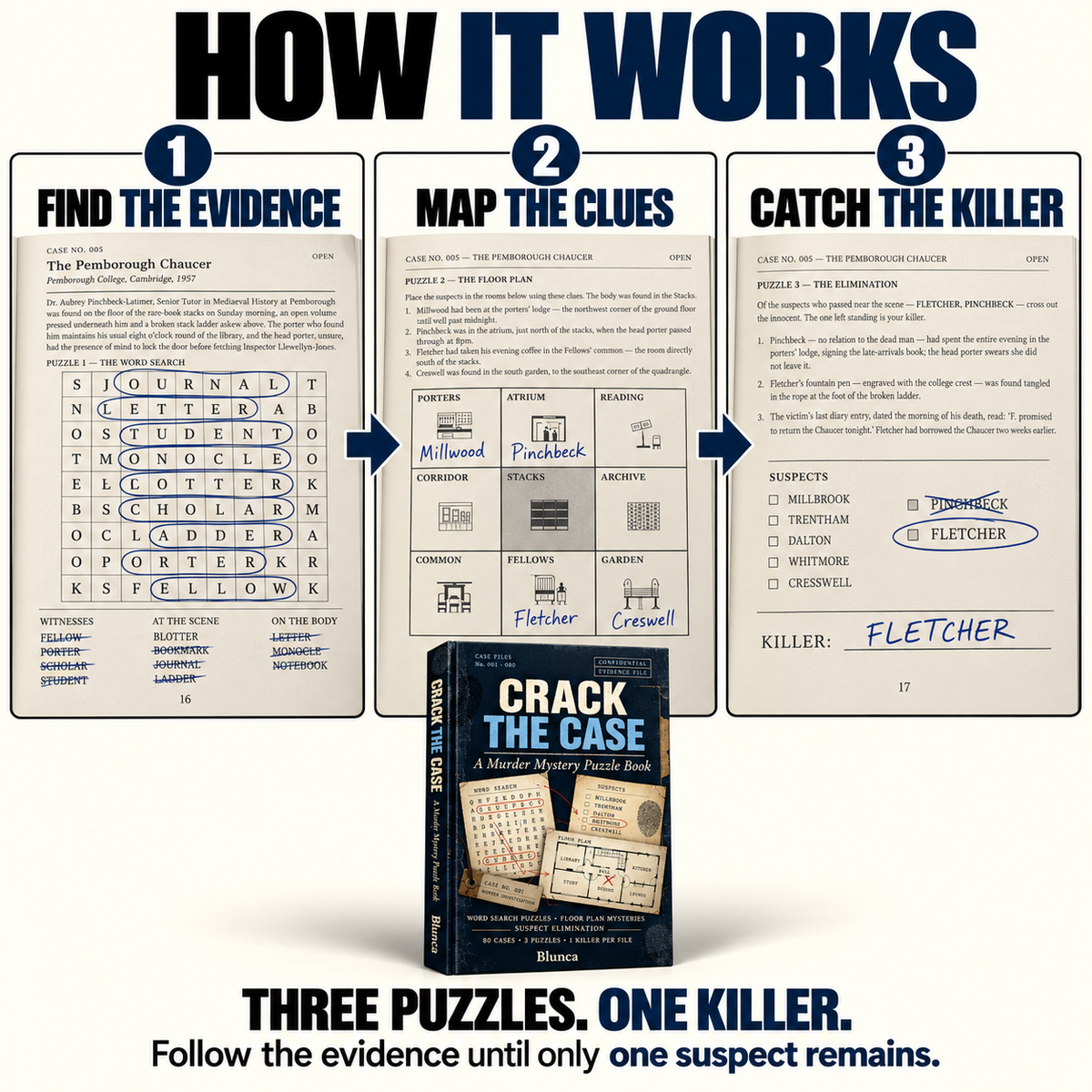 Crack the Case – 80 Murder Mystery Puzzles